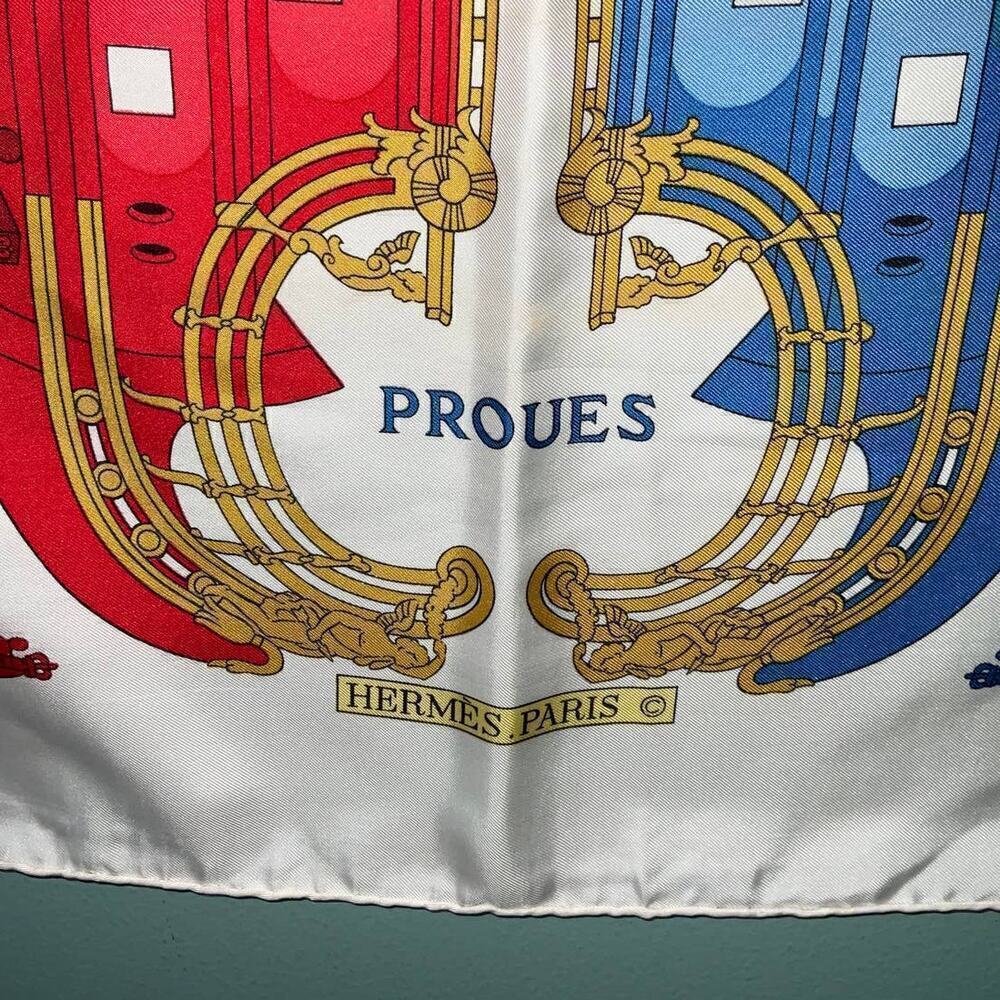 Hermès Hermes Vintage Proues 90cm Square Silk Scarf - Picture 9 of 16